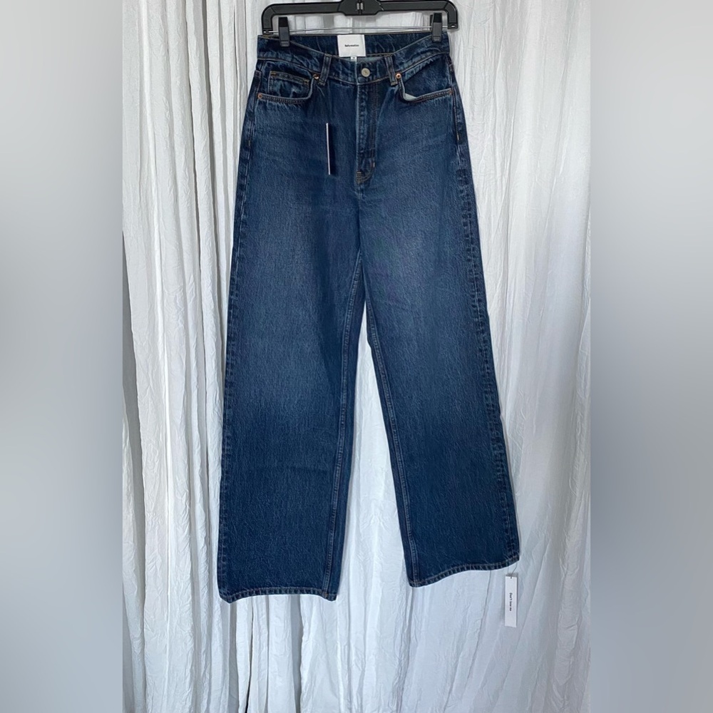 NEW Reformation Wes High Rise Wide Leg Jeans Mille  31” Dark Blue Sz 26 - Picture 6 of 13